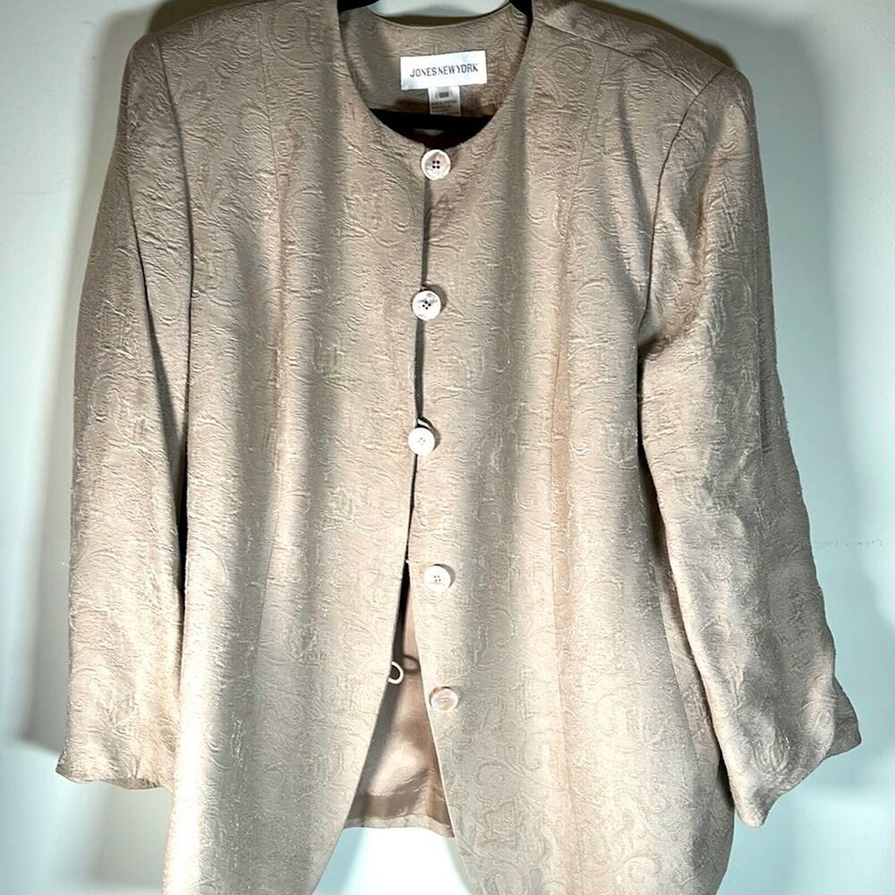 Jones Ny 5 button gold long jacket 18w
